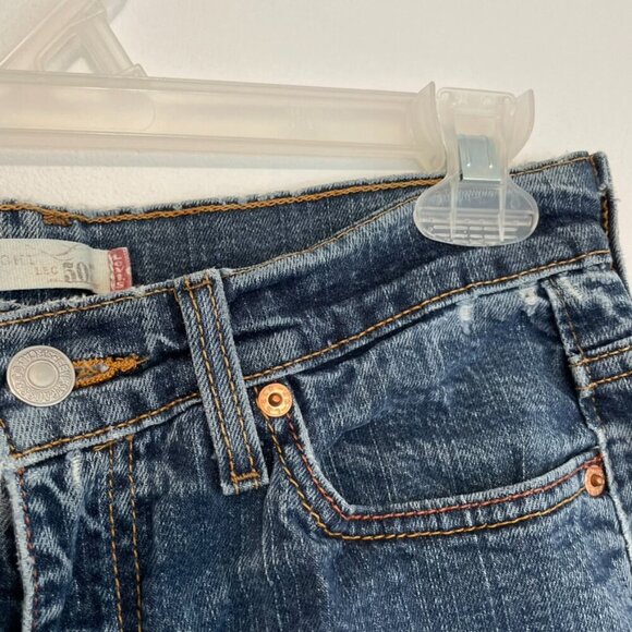 LEVI'S LEVIS Straight Leg 505 Jeans Dark Wash ish Distressed Straight Leg Jean 6 - Picture 6 of 16